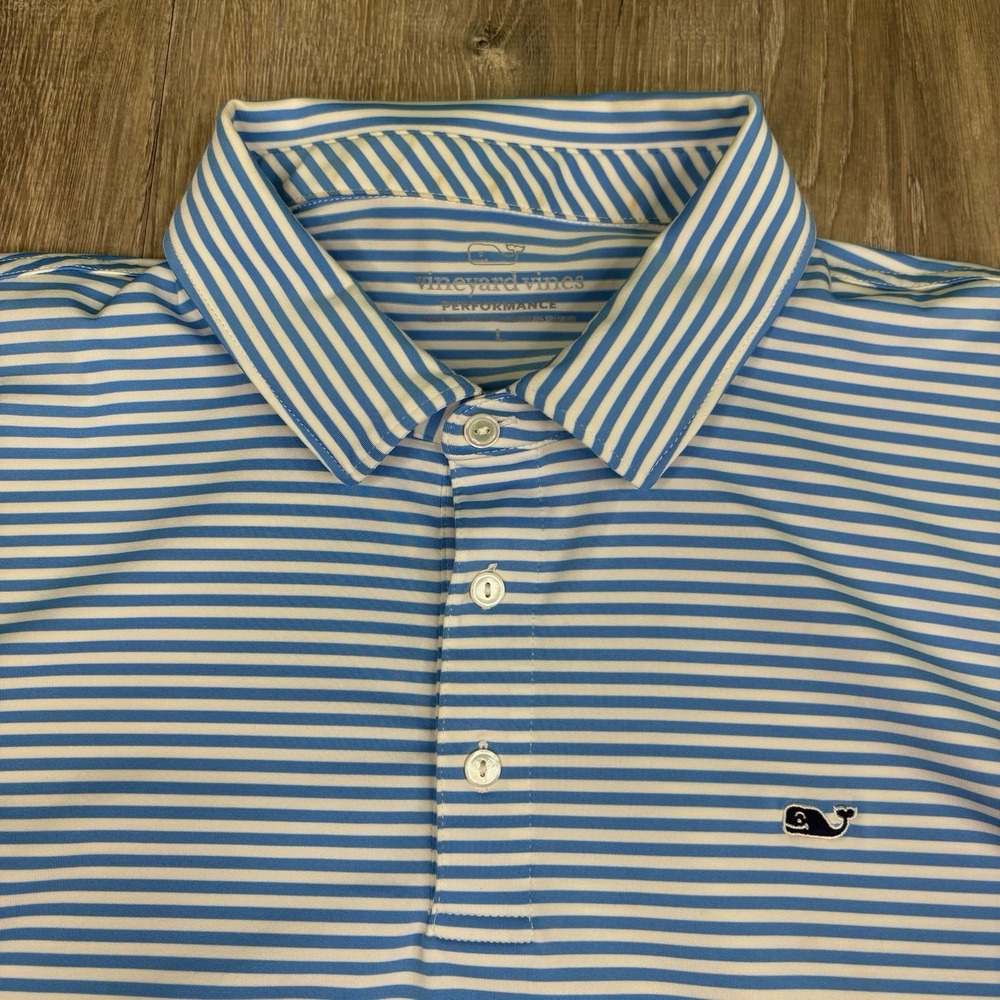 Vineyard Vines Performance Polo Golf Shirt Striped Short Sleeve Men Large Bundle - Picture 5 of 13